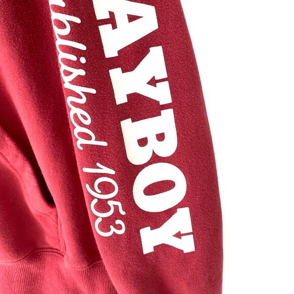 Playboy by PacSun Double Zip Cabin Hoodie Red size medium - Picture 4 of 9